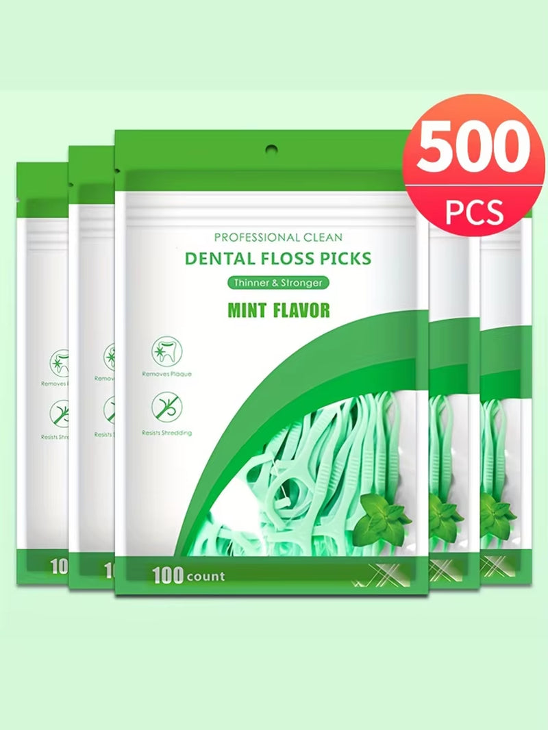 500/300/100Pcs Ultra-Fine Mint Flavored Toothpicks, Safe High-End Toothpick Sticks, Plastic Toothpicks