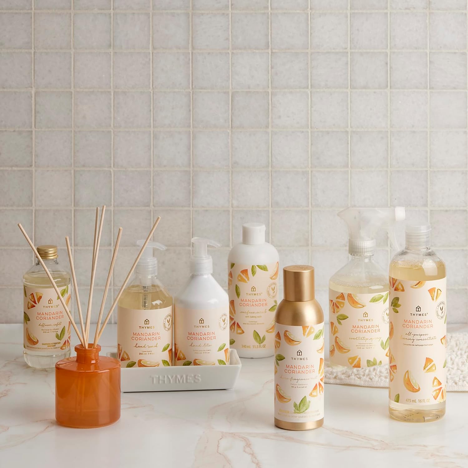 Elevate Your Space with the Mandarin Coriander Petite Reed Diffuser - 4 Fl Oz of Refreshing Aroma