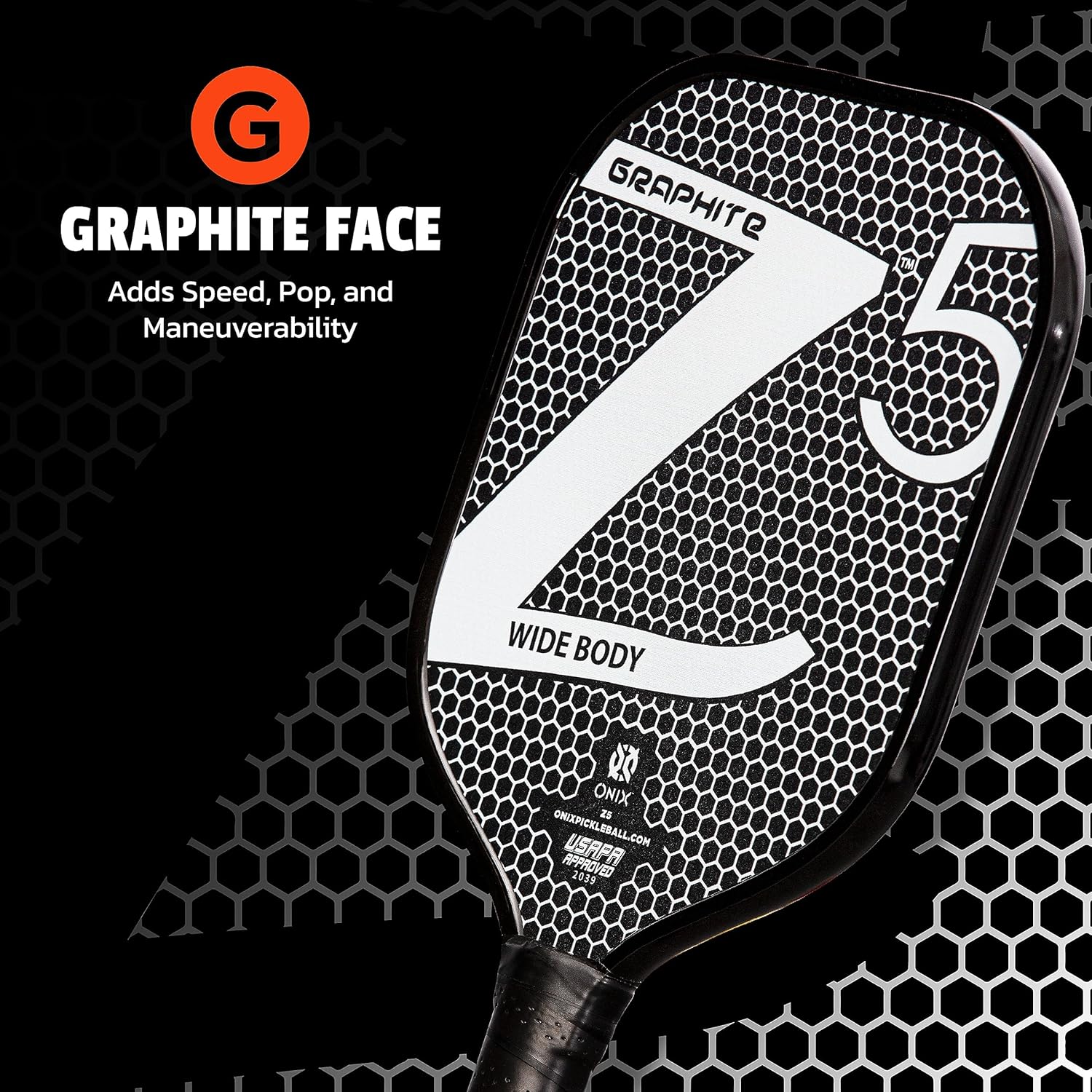 Elevate Your Game with the Graphite MOD Z5 Carbon Fiber Pickleball Paddle - Unmatched Control, Power, and Comfort!