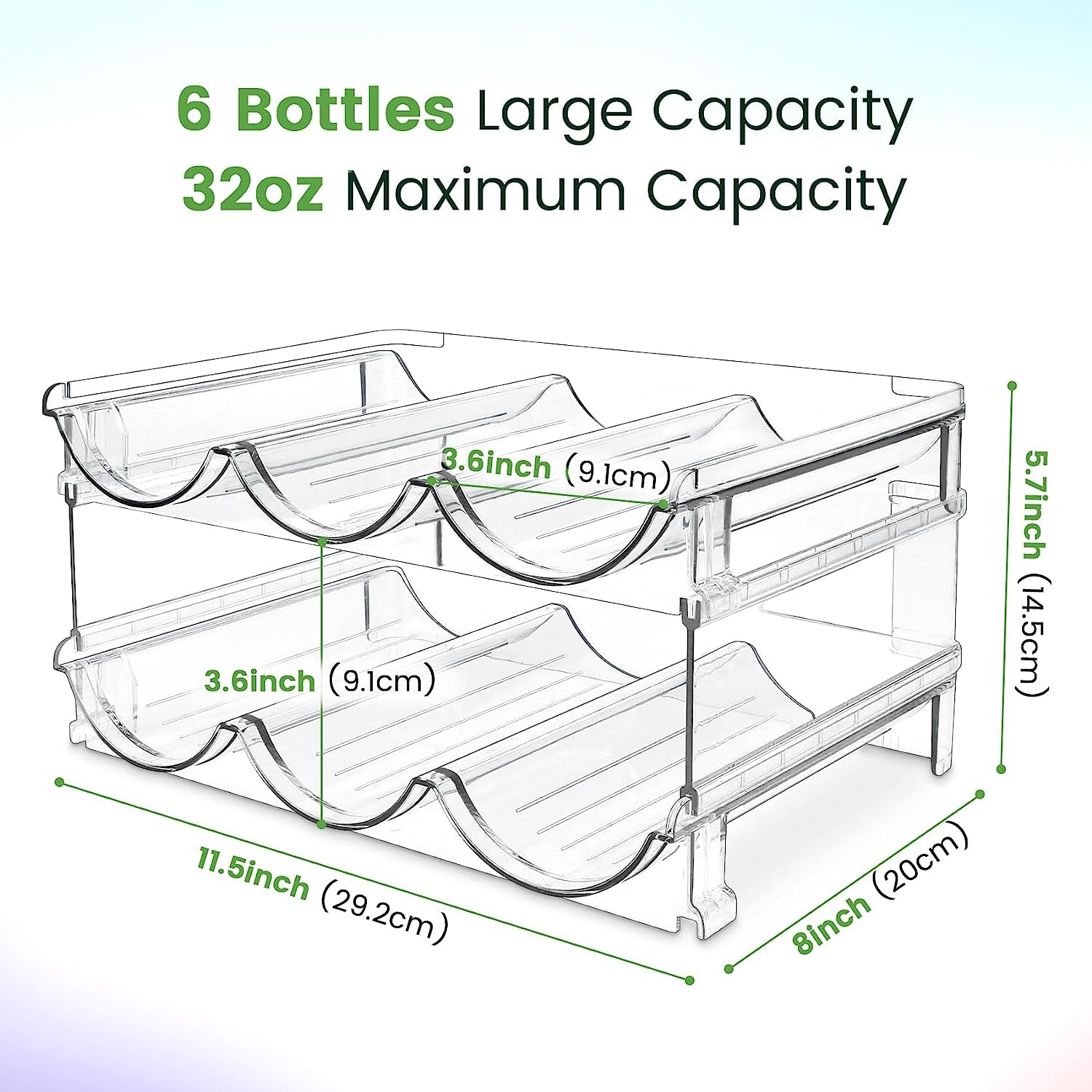 Effortlessly Organize Your Space with Our Stackable Water Bottle Storage Rack - 2 Pack of Clear Acrylic Holders