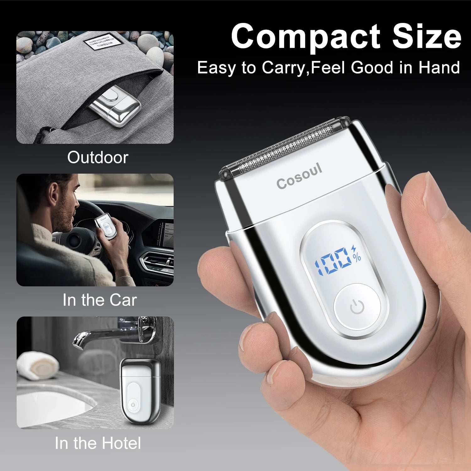 Experience Ultimate Grooming with the Portable Men's Electric Shaver - 3 Blades, 900mAh Battery, and Travel Lock Design