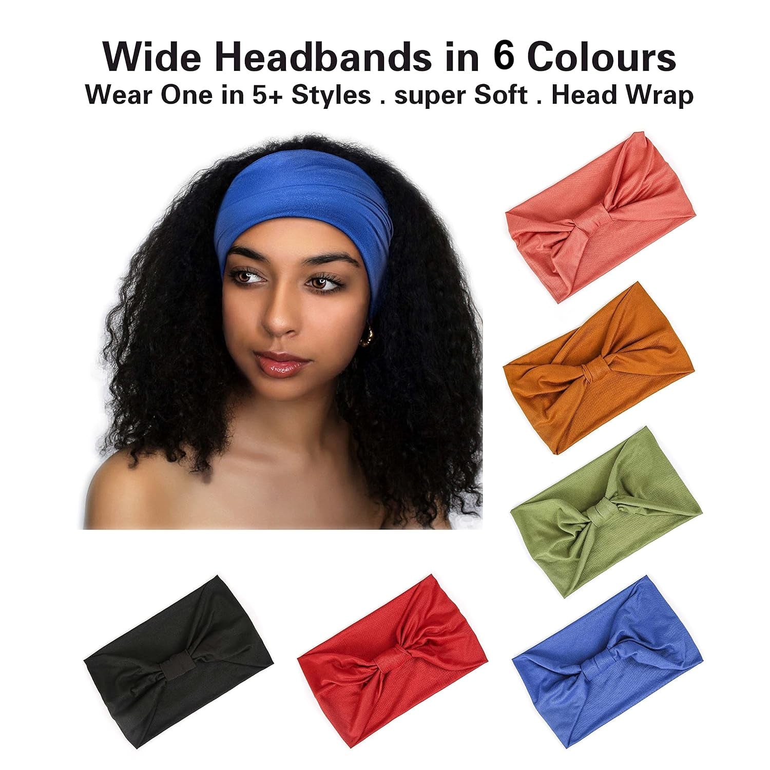 Elevate Your Workout with 6 Pack of Stylish Wide Headbands - Non-Slip, Soft Elastic Hair Bands for Yoga, Running, and Everyday Wear!