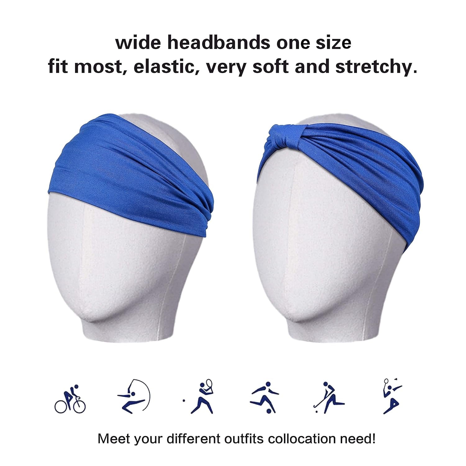 Elevate Your Workout with 6 Pack of Stylish Wide Headbands - Non-Slip, Soft Elastic Hair Bands for Yoga, Running, and Everyday Wear!