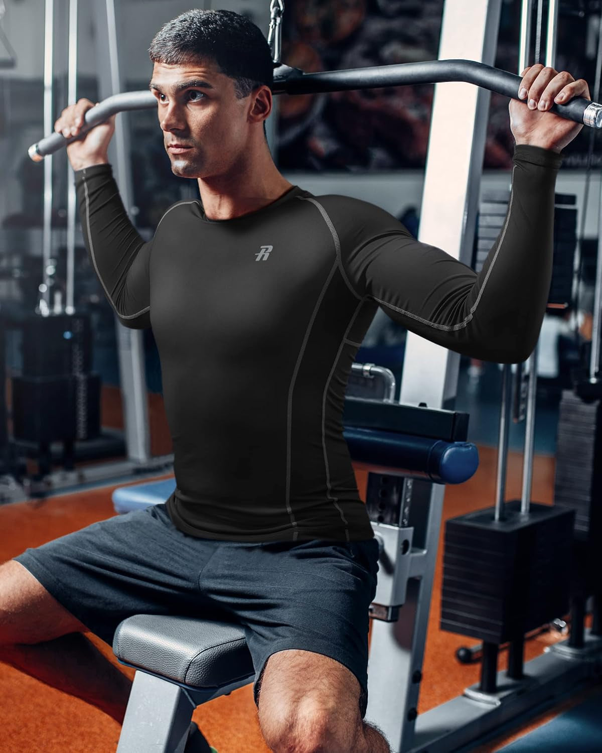 Elevate Your Workout with Our Men's Long Sleeve Compression Shirts - Cool Dry Athletic Tees in Black, White, and Navy